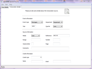 Transcription details page (Windows 7)